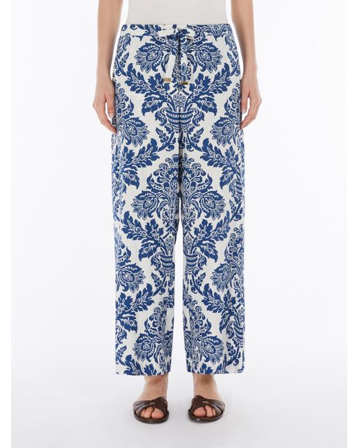 Max Mara Blue 'S Merano All-Over Printed Pants