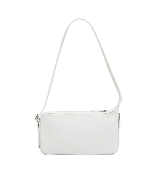Courreges White Courrèges Logo Printed Zip-Up Shoulder Bag
