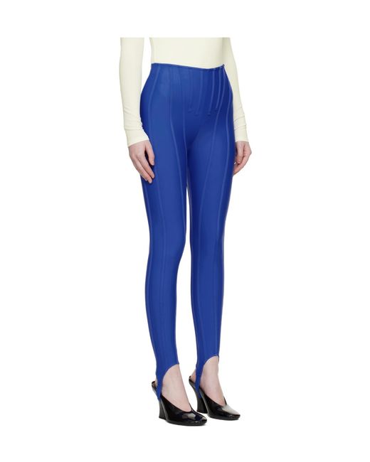 Mugler Blue Body-Fitting Leggings