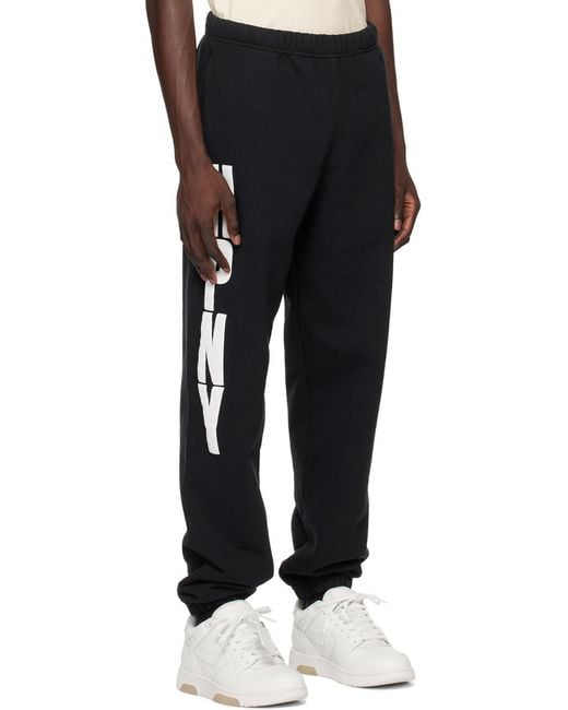 Heron Preston Black Logo-Printed Elasticated Waistband Pants for men