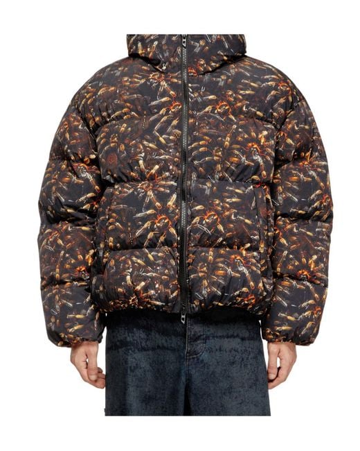 DIESEL Brown W-Spider Hooded Puffer Jacket for men