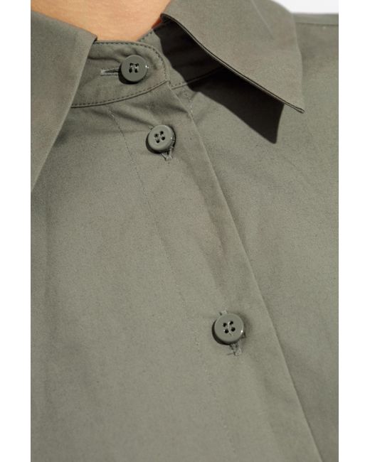 The Attico Gray The Asymmetric Mini Shirt Dress