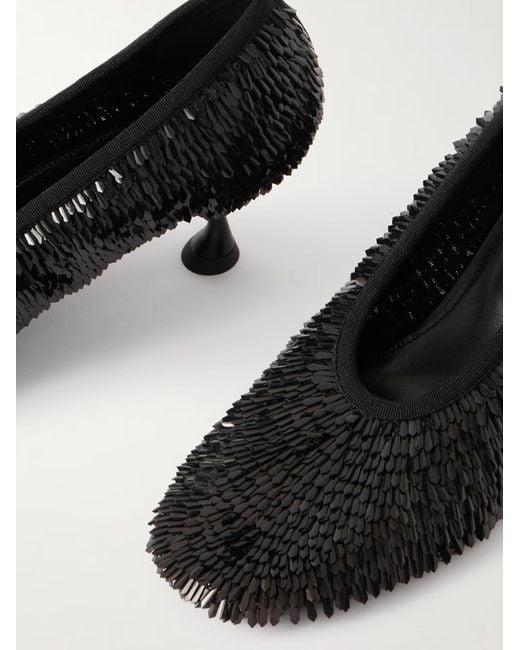 Proenza Schouler Black Tee Sequined Mesh Pumps