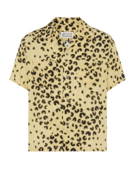 Maison Margiela Metallic Short Sleeve Leopard Shirt for men