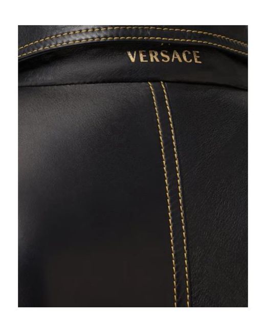 Versace Black Leather Jackets for men