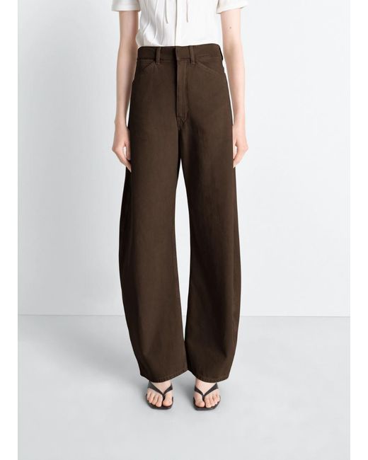 Lemaire Brown High Waist Logo Patch Jeans