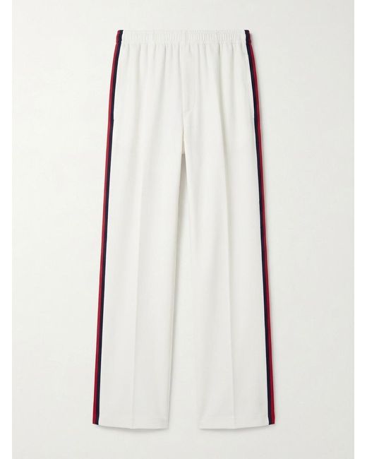 Gucci White Fluid Drill Trousers for men