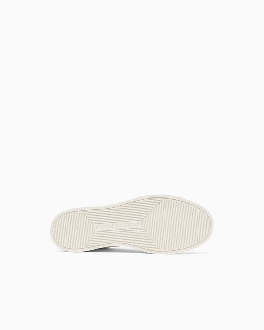 Emporio Armani White Lace-Up Low-Top Sneakers for men