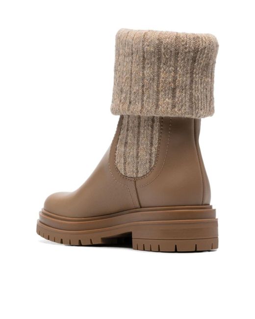 Gianvito Rossi Brown Tenney Folded Edge Ankle Boots