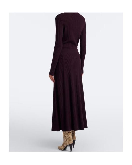 Joseph Purple Ribbed-Knit Midi Skirt