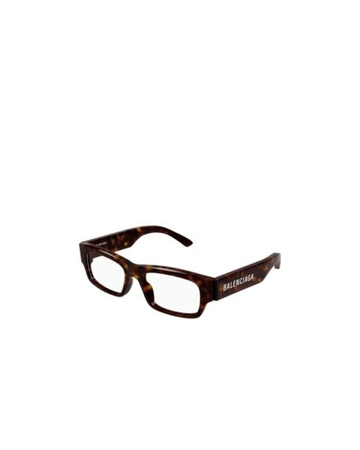 Balenciaga White Eyewear Rectangle Frame Glasses for men