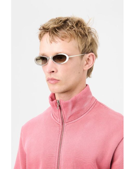 Our Legacy White Oval Frame Sunglasses for men