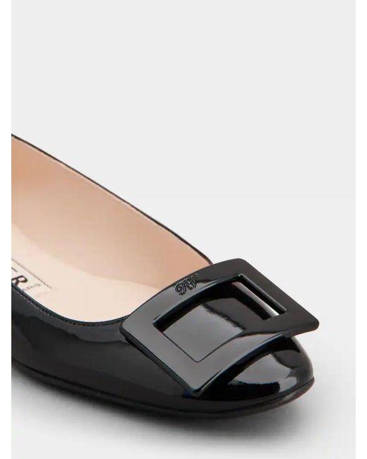 Roger Vivier Black Logo Embossed Flat Shoes