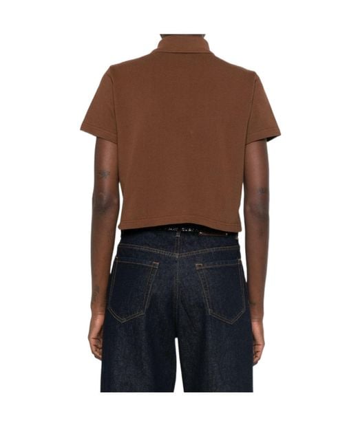 Saint Laurent Brown Le Cassandre Polo Shirt