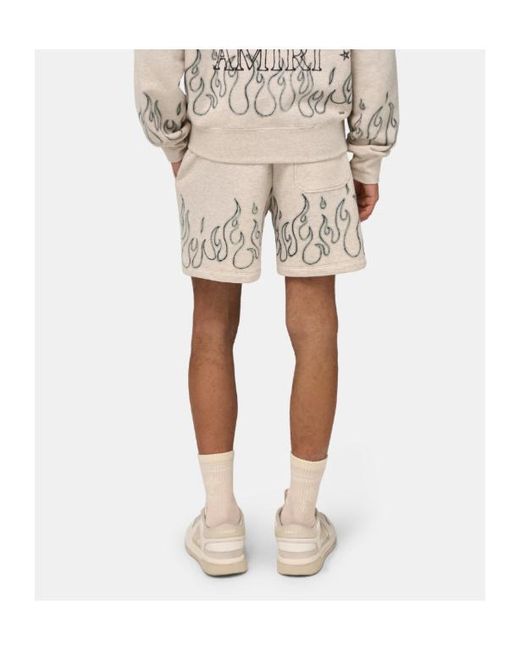 Amiri Natural Ma Quad Flames Sweatshort for men