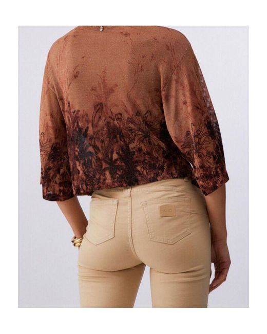 Liu Jo Brown Printed Jumper