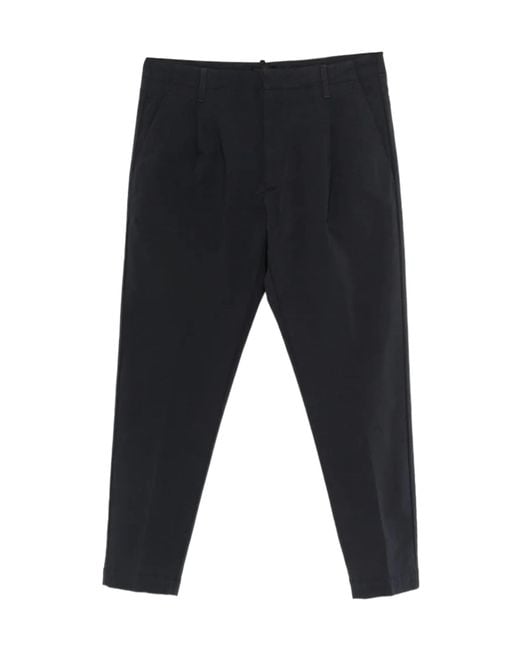 Dondup Blue Ben Pleated-Design Trousers for men