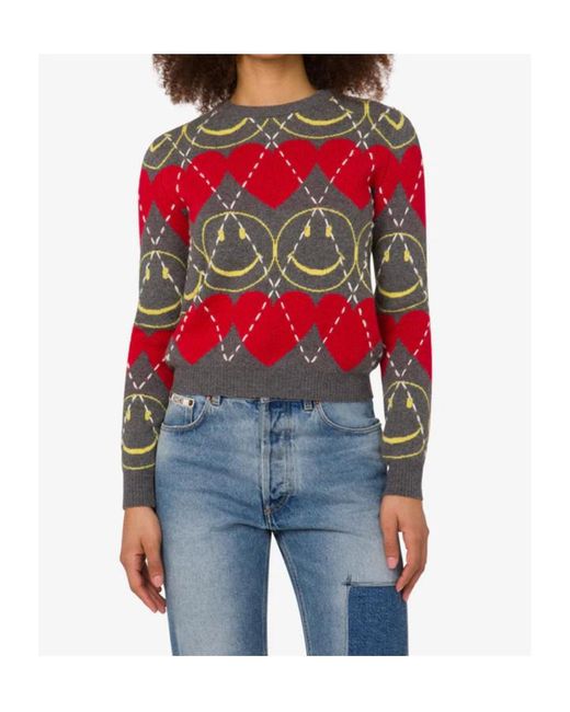 Moschino Red Smiley Pullover