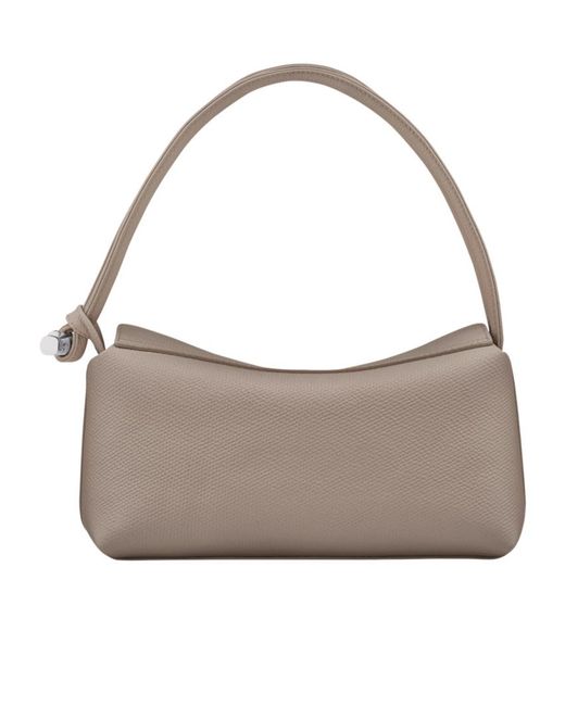 Longchamp Gray Medium Le Roseau Shoulder Bag