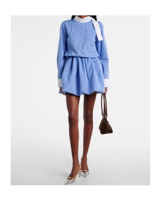 Patou Blue Striped Mini Dress