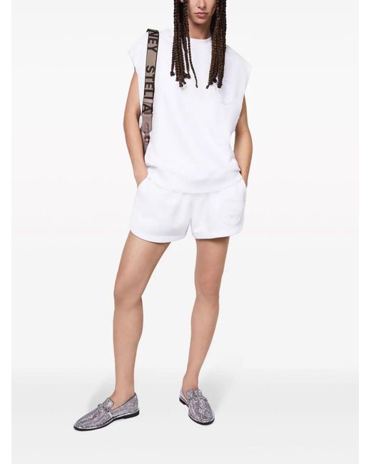 Stella McCartney White S-Wave Jersey Drawstring Shorts