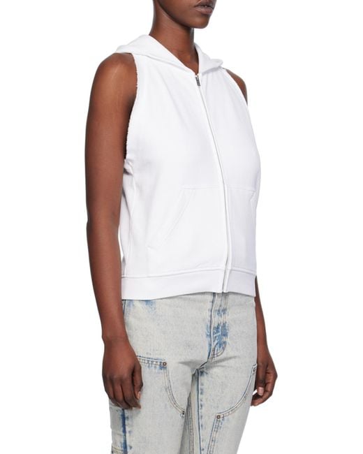 we11done White Plain Knitted Hooded Sleeveless Vest