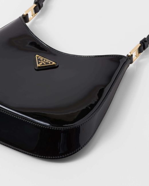 Prada Black Cleo Logo Plaque Shoulder Bag