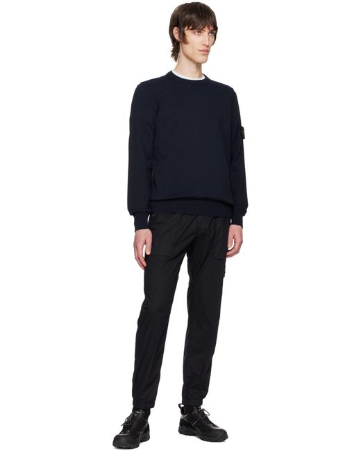 Stone Island Blue Compass-Badge Trousers for men