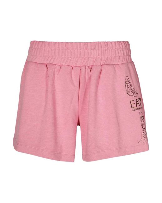 EA7 Pink Logo Shorts