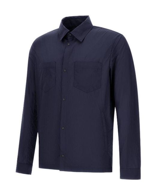 Herno Blue Long Sleeved Utility Overshirt for men