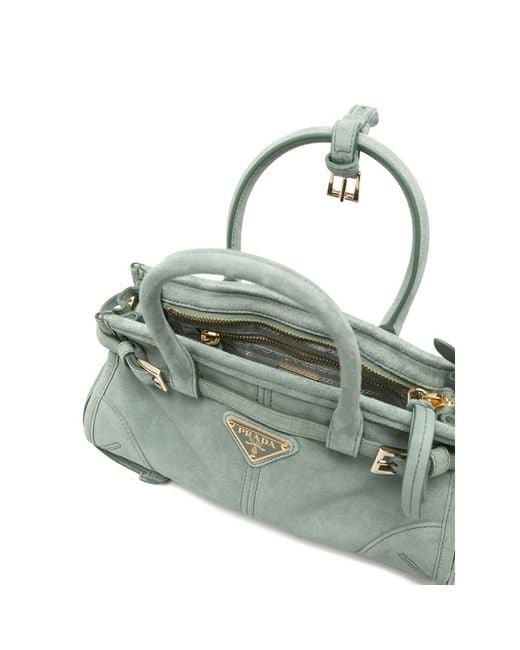 Prada Green Logo-Detail Tote Bag
