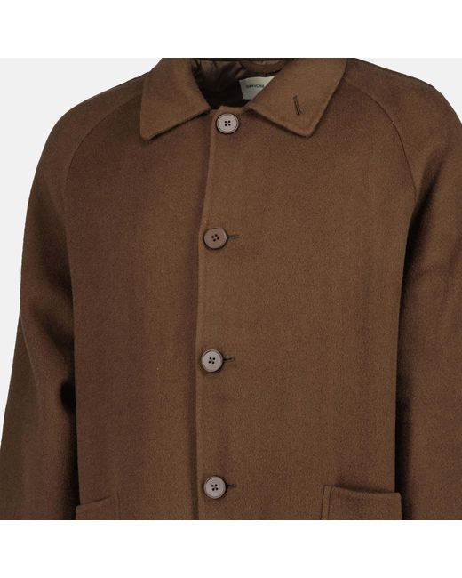 Officine Generale Brown Officine Générale Bryce Single-Breasted Coat for men