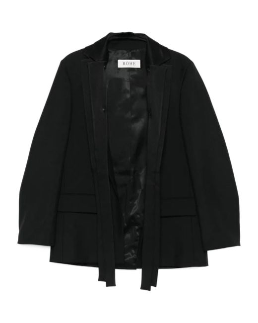 Rohe Black Shawl-Lapel Wool Jacket