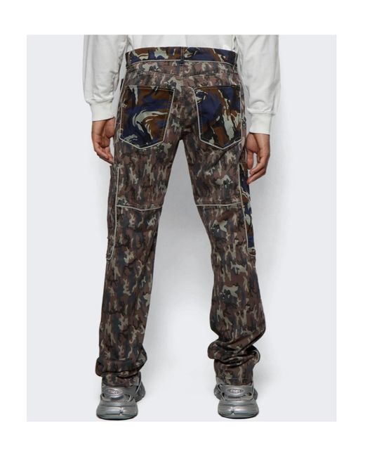 DIESEL Gray Multi-Pocket Camouflage Cargo Pants for men