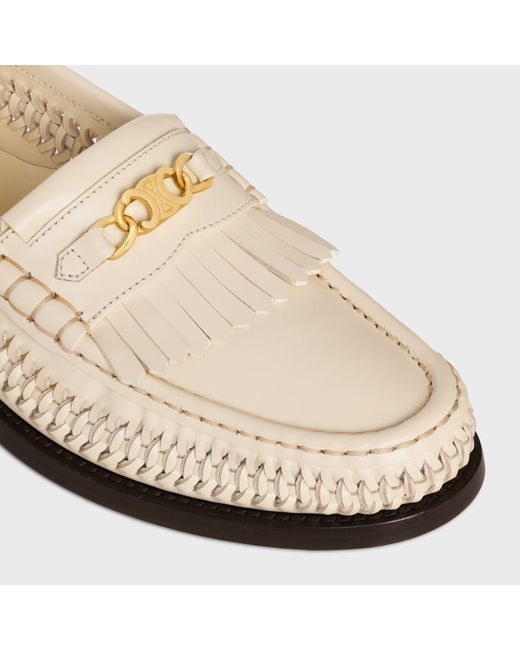 Céline White Luco Braided Loafer