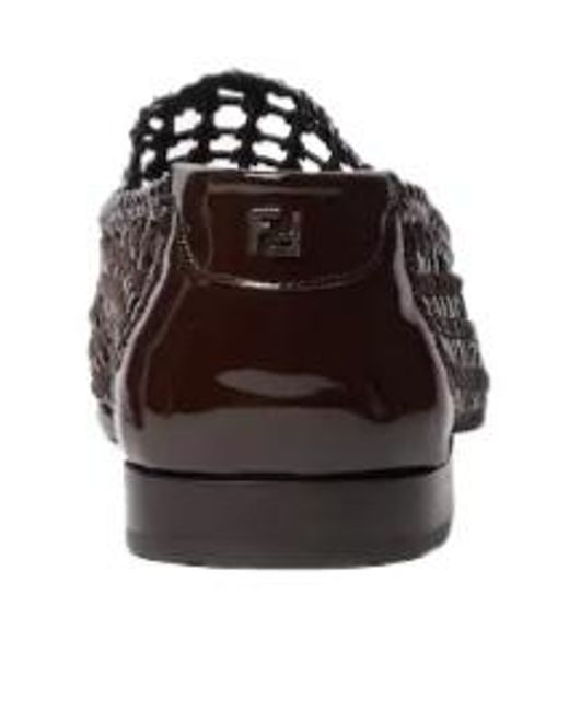 Fendi Black Woven Slip-On Loafers for men