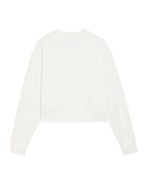 Varley White Loose Crew Neck Sweatshirt