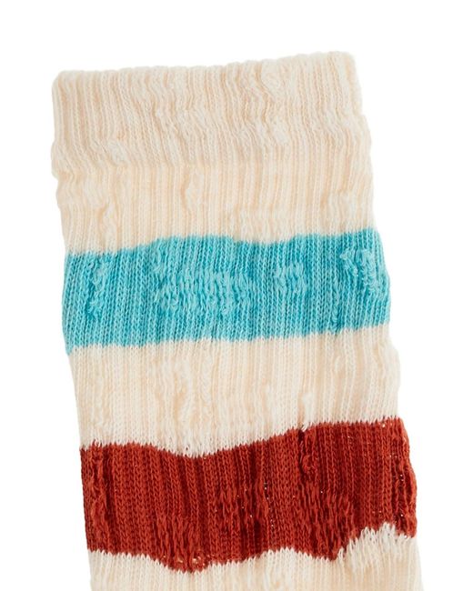 Golden Goose Deluxe Brand White Distressed-Effect Ribbed Socks for men