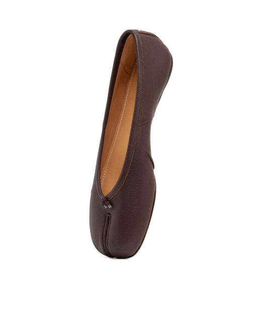 Maison Margiela Brown Tabi Toe Slip-On Ballerina Shoes