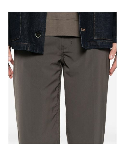 Emporio Armani Gray Stretch Fit Five-Pocket Trousers for men