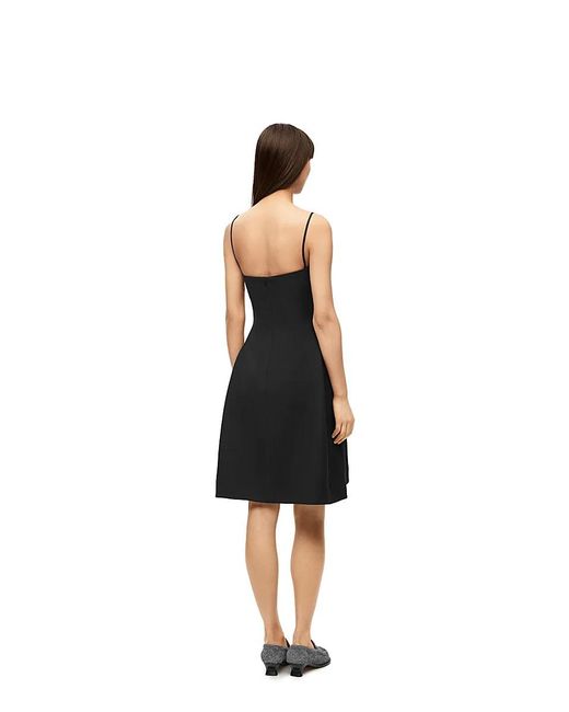 Loewe Black Thin Strapped Flare Silhouette Dress