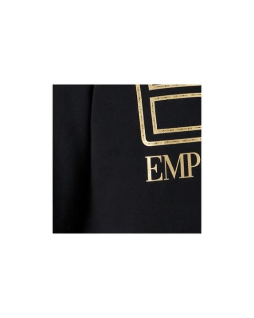 EA7 Black Logo Foil-Print Cotton Hoodie for men