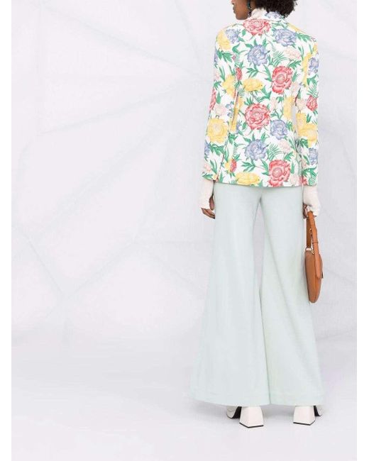 Ferragamo Multicolor Floral-Print Single-Breasted Blazer