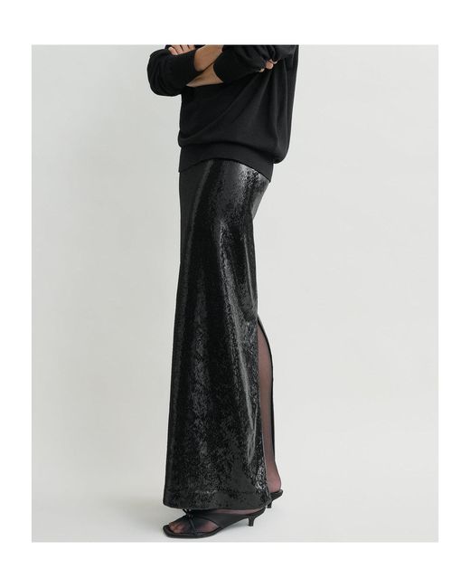 Totême  Black Slit Floor Skirt