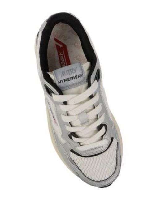 Autry White Hyperway Low-Top Sneakers