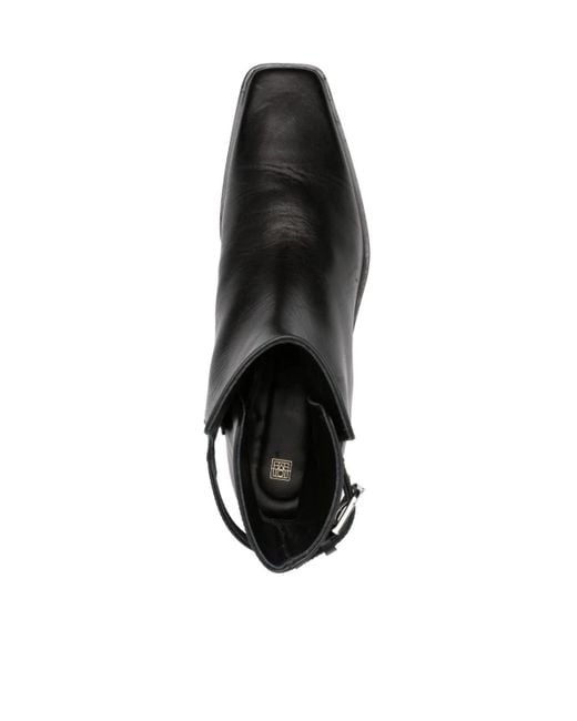Totême Black Belted Leather Boot