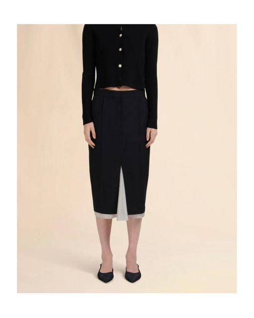 Marni Black Layered Middle-Slit Skirt
