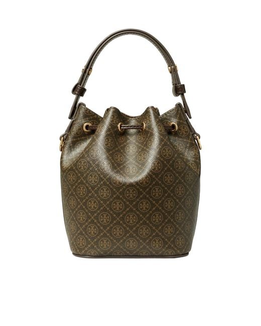 Tory Burch Multicolor T Monogram Coated Canvas Mini Bucket Bag