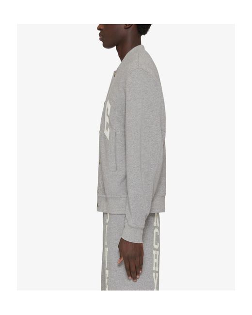 Givenchy Gray Jersey Varsity Bomber Jacket for men