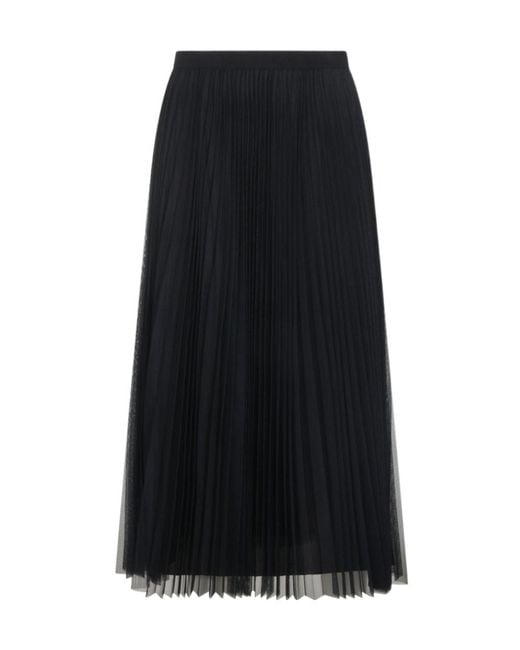 Fabiana Filippi Black Wide Pleated Tulle Skirt